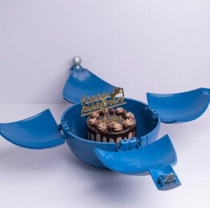 Surprise Unexpected Plastic Bomb Shaped Cake Gift Box for All Occasions - Metallic Blue