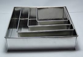 Silver Aluminium Square Cake Mold